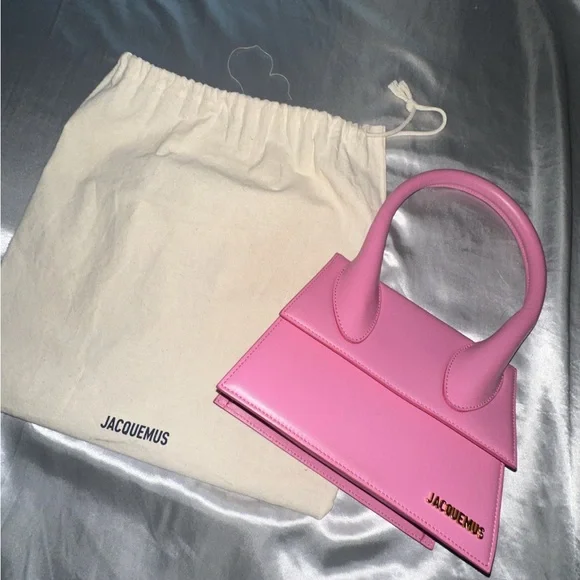 Jacquemus Vibrant Pink Bag with Cream Pouch - Picture 1 of 5